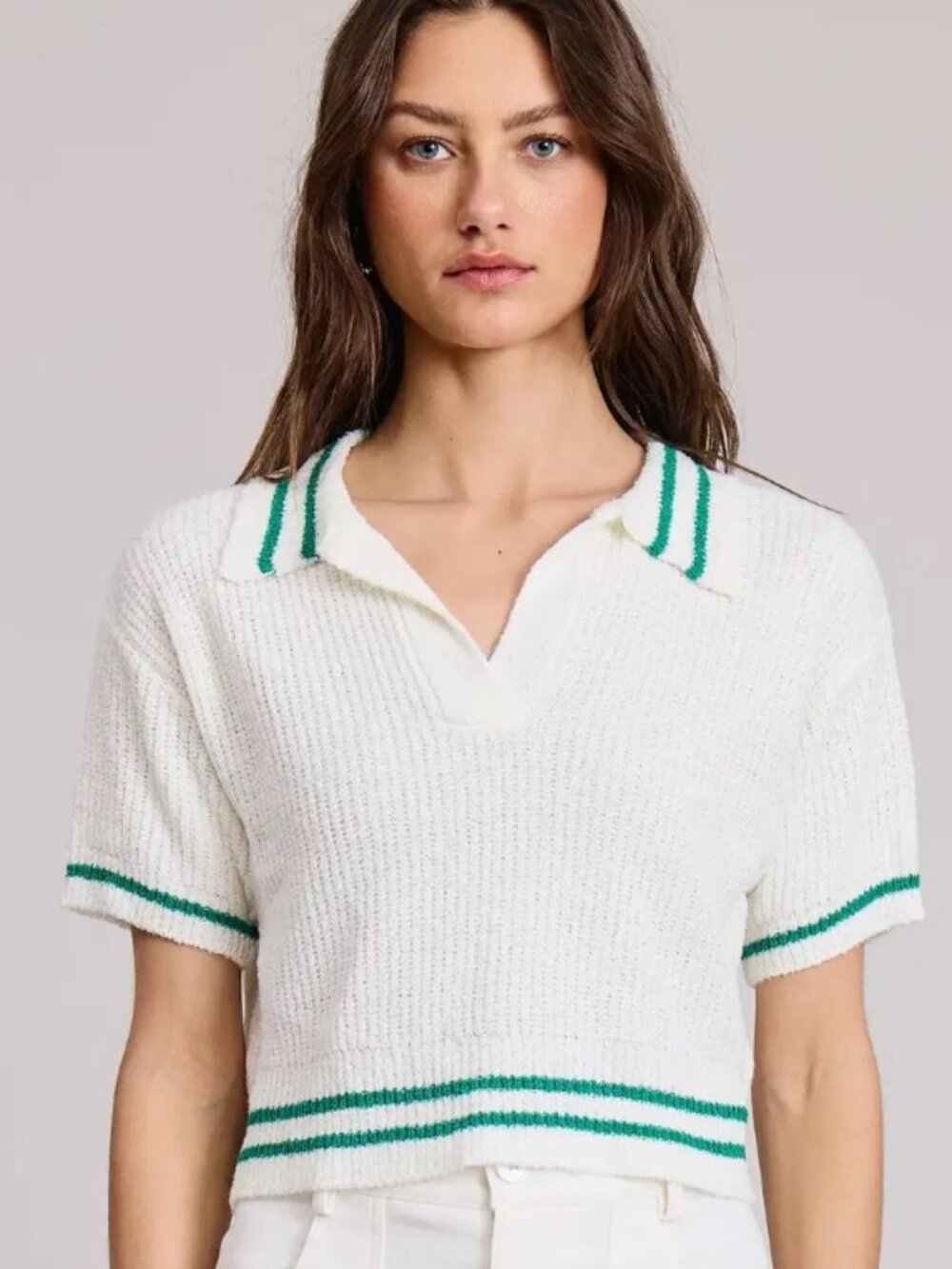 Flat White Short Sleeve Cher Sweater
